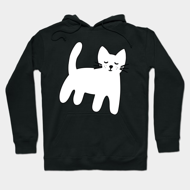 Black and white hand drawn cat Hoodie by bigmoments